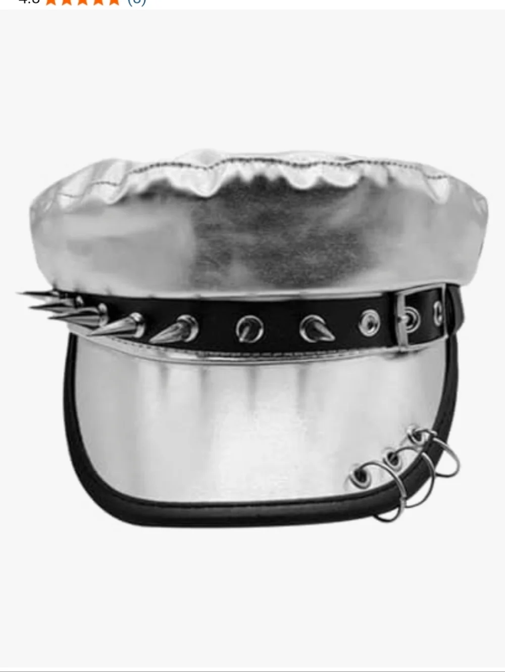 VIPER Metallic Spike Buckle Leatherette Beret Hat Cap NWOT
